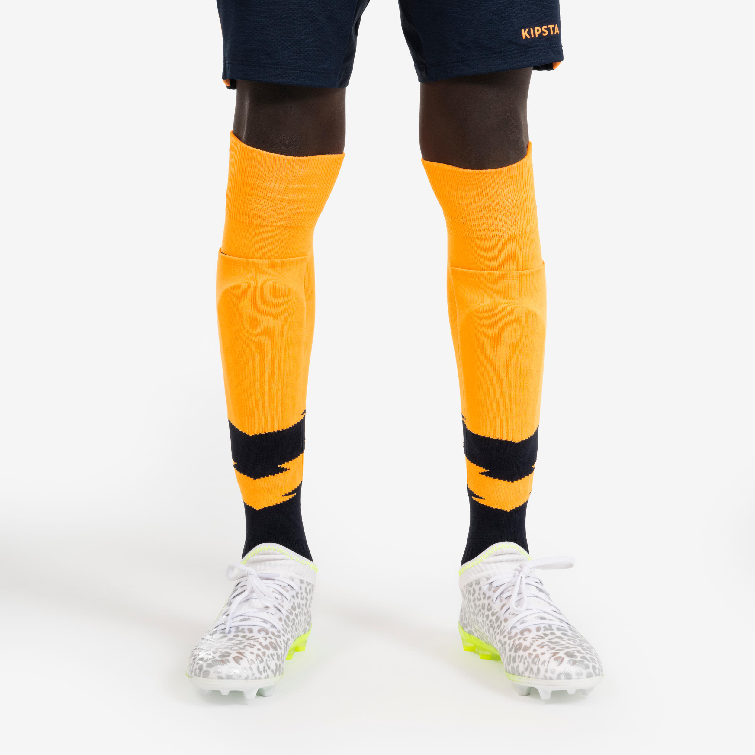 Kids' Football Socks Easy Pocket - Orange KIPSTA | Decathlon