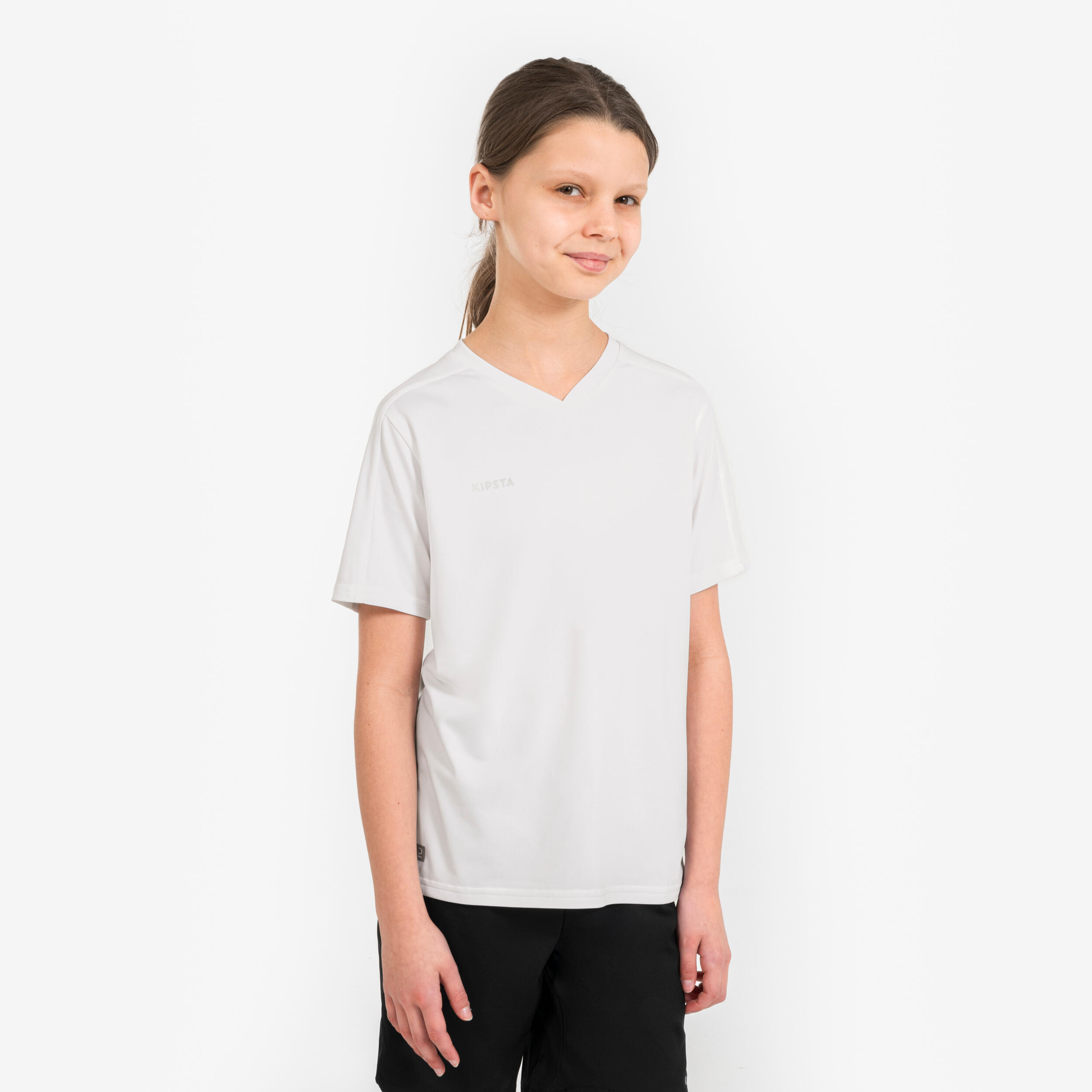 Kids' Short-Sleeved Soccer Shirt - Essential 100 - KIPSTA