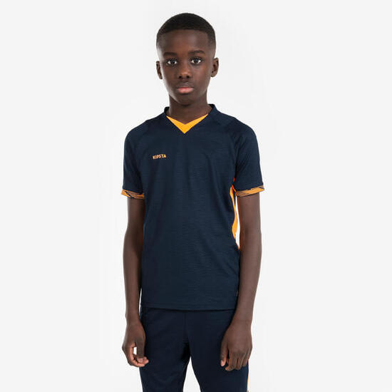 Maillot de football CLR manches courtes Enfant Orange et Marine