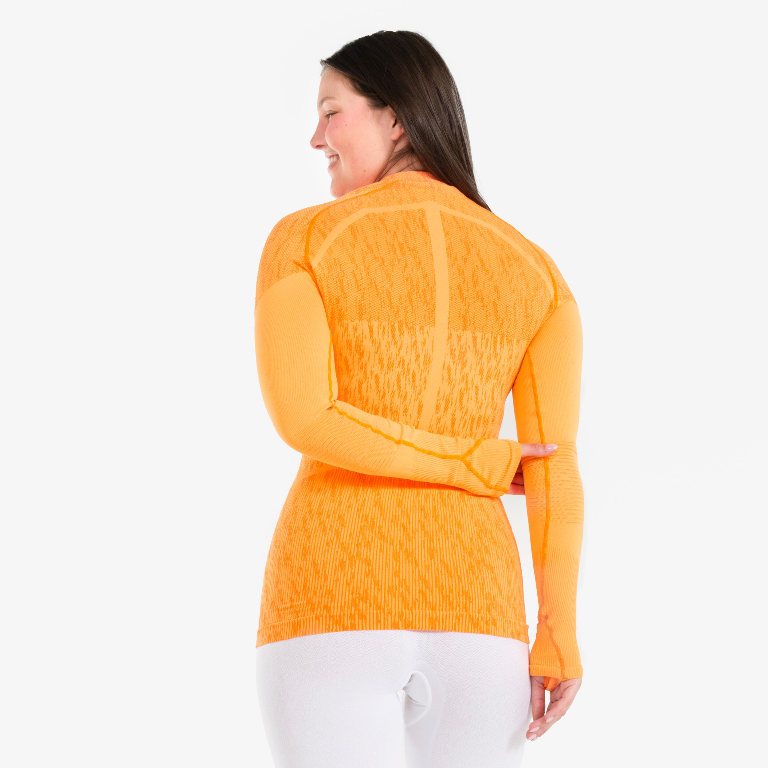 Sous-vetement thermique haut manches longues adulte orange melon keepdry 5/14