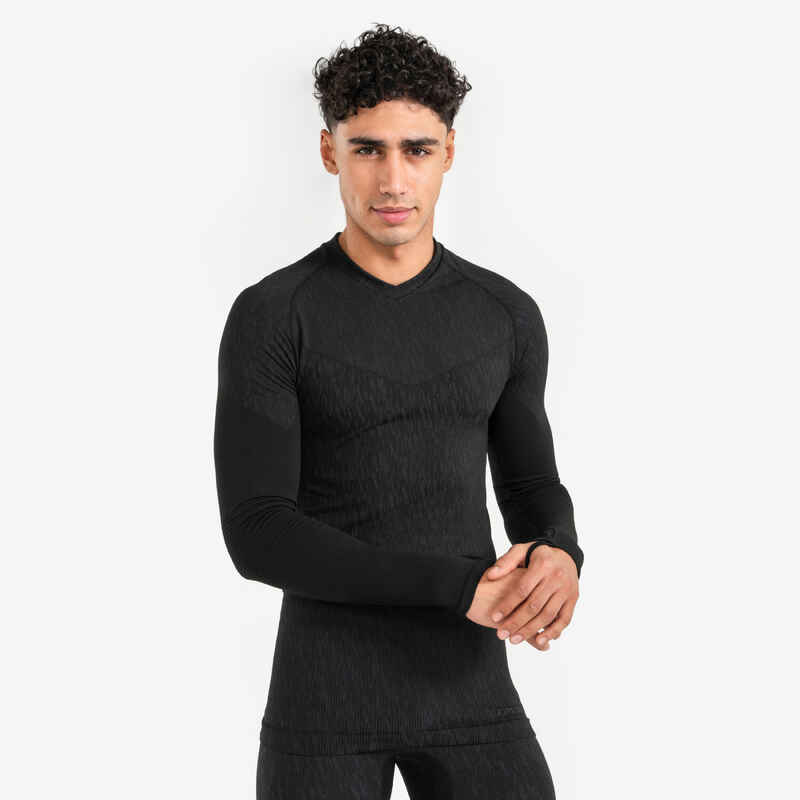 CAMISETA INTERIOR TÉRMICA DE MANGA LARGA ADULTO KEEPDRY NEGRO - Decathlon