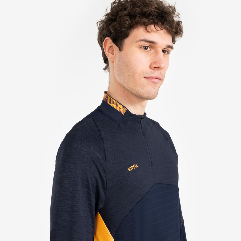 Damen/Herren Fußball 1/2 Zip Sweatshirt - CLR blau