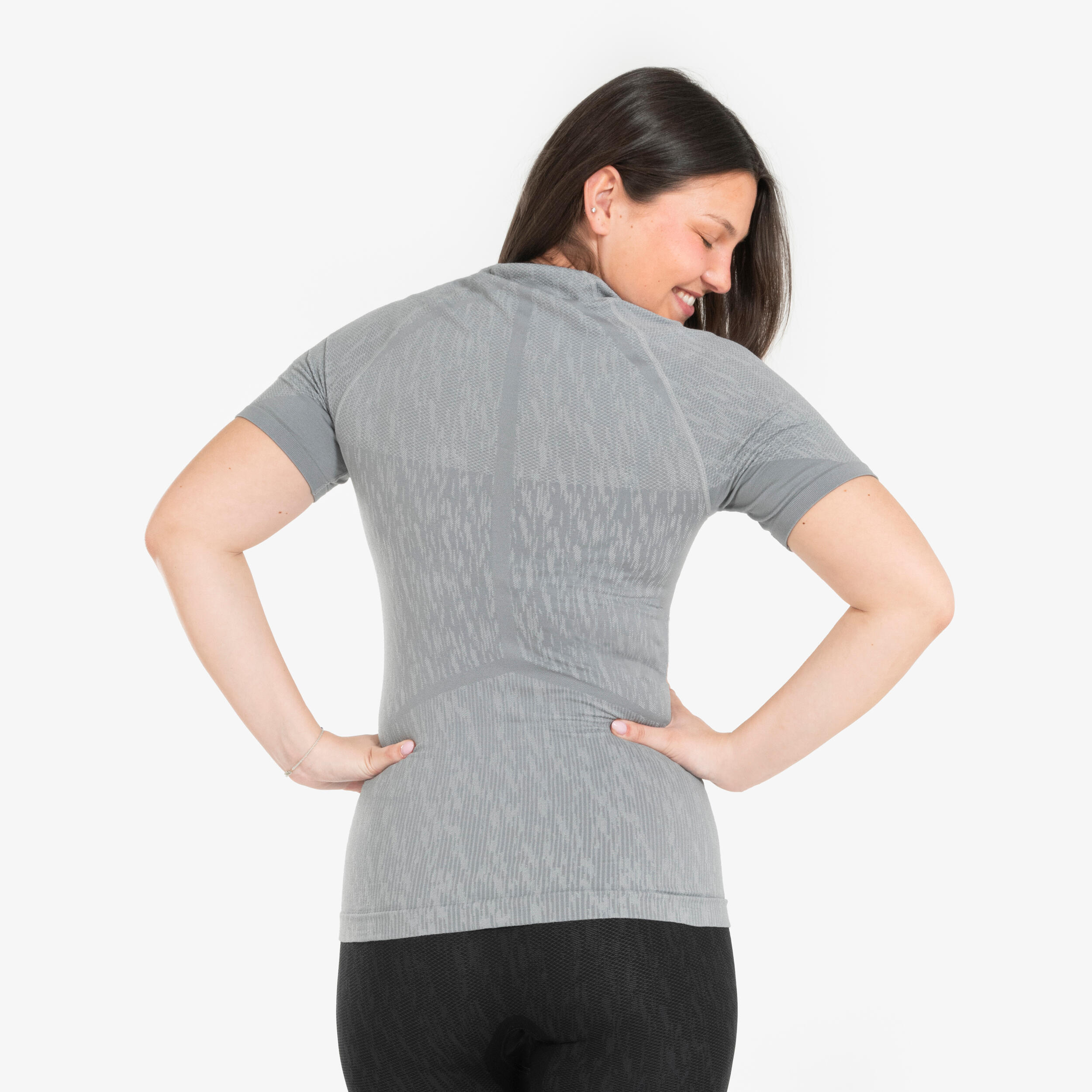 Thermoshirt heren / dames Keepdry korte mouwen grijs 5/8