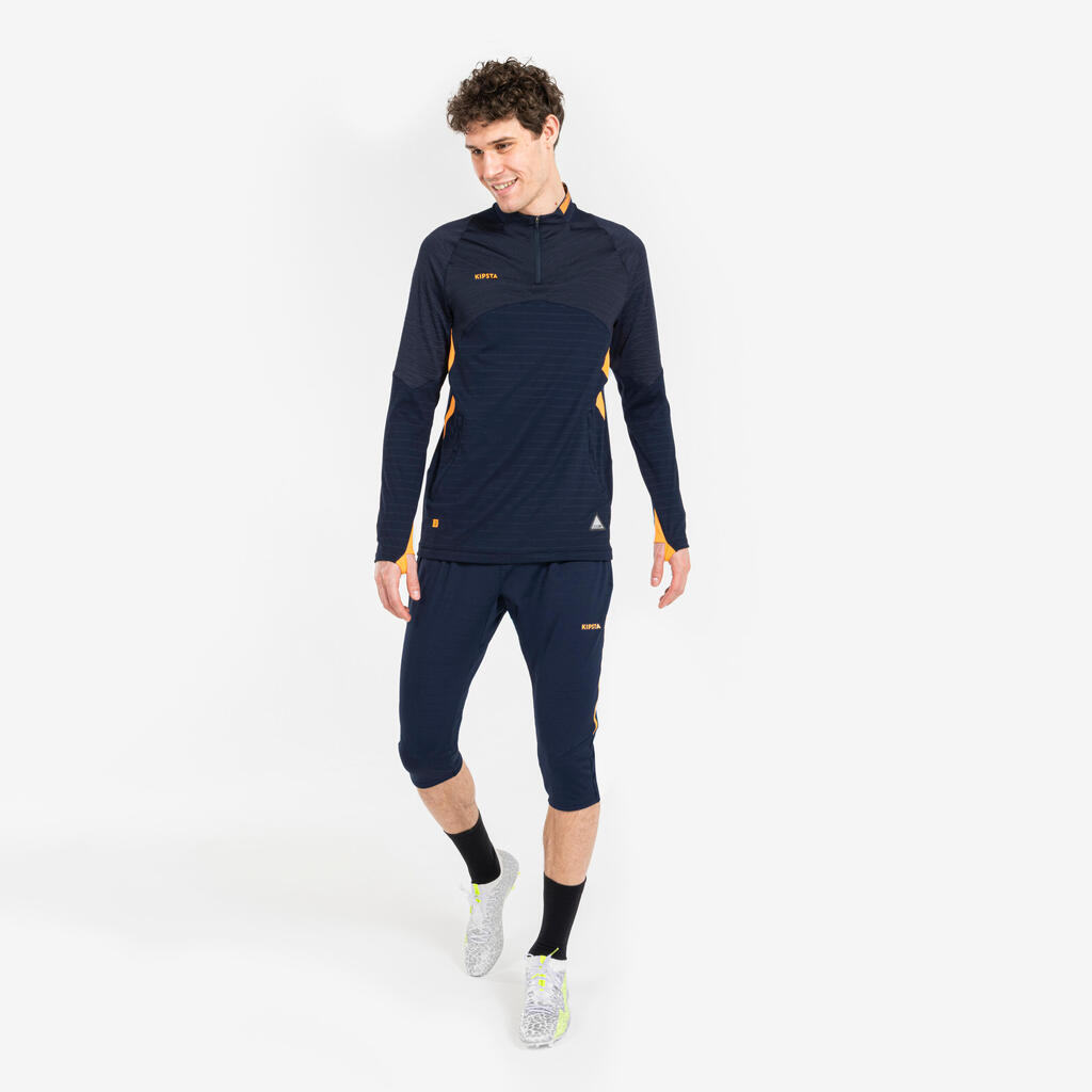 Damen/Herren Fußball 1/2 Zip Sweatshirt - CLR blau