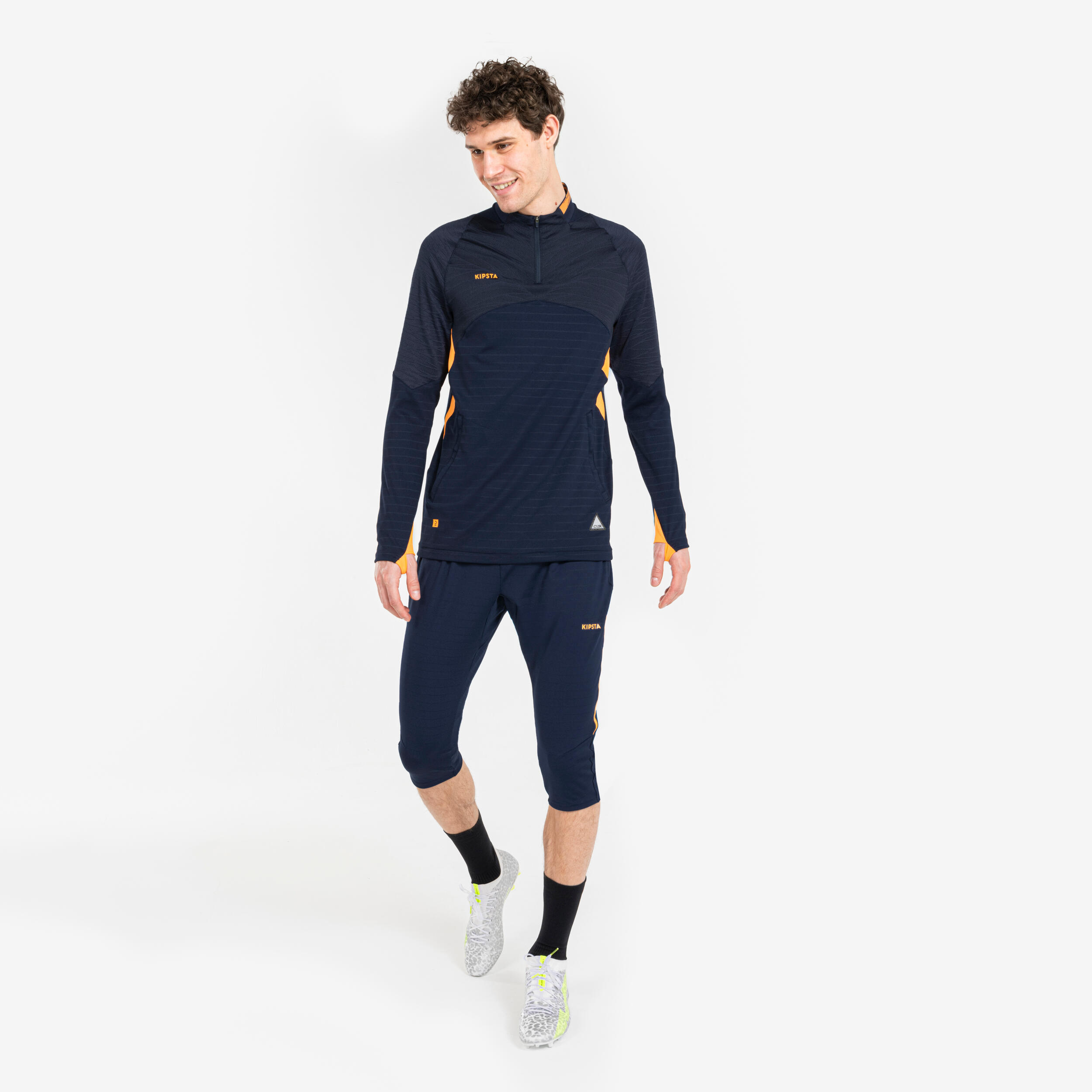 1/2 zip clr adulte marine et orange 3/8