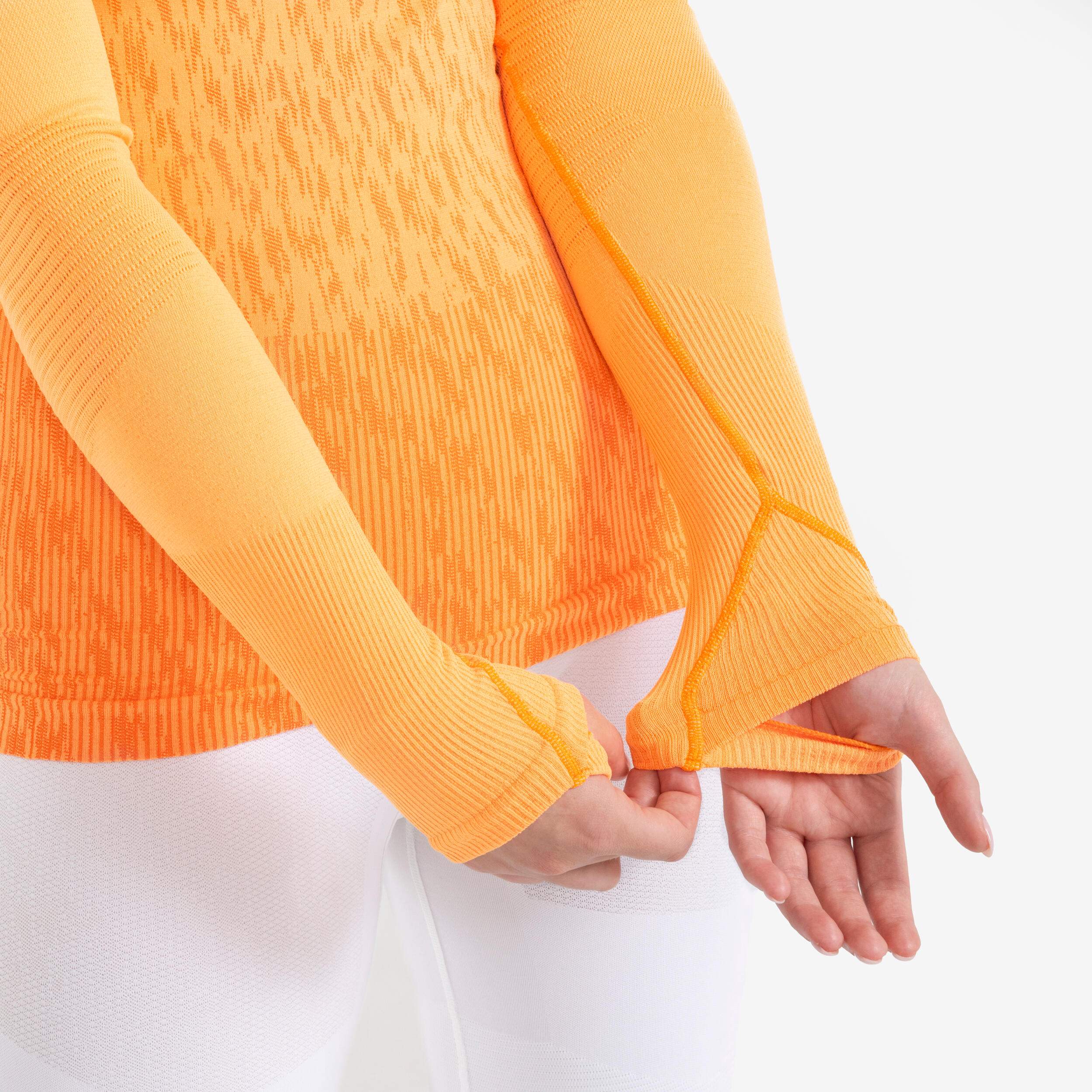 Sous-vetement thermique haut manches longues adulte orange melon keepdry 7/14