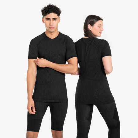 Adult Short-Sleeved Thermal Base Layer Top Keepdry - Black