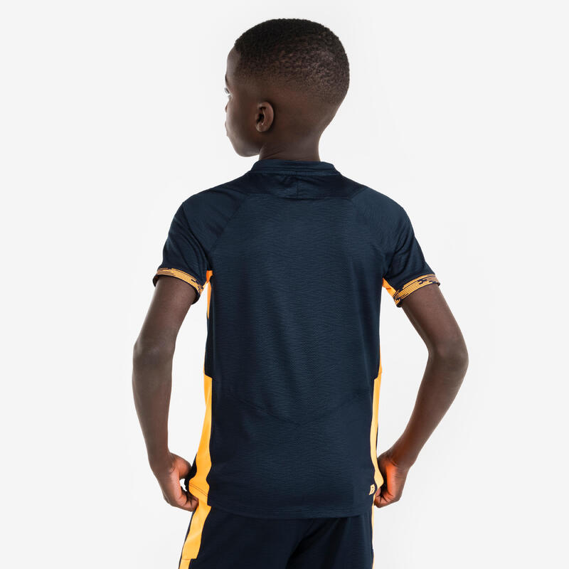 Maillot de football CLR manches courtes Enfant Orange et Marine