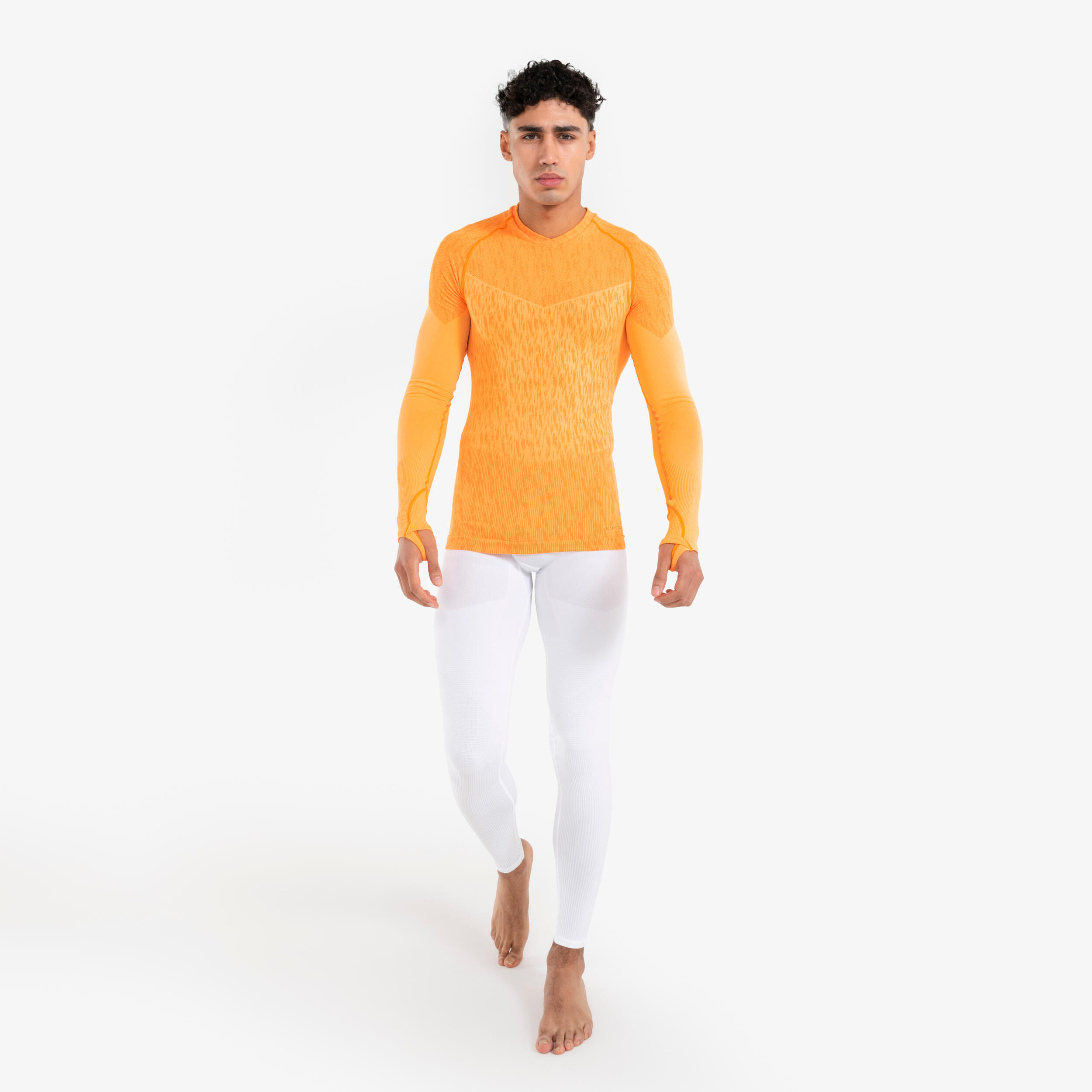 Sous-vetement thermique haut manches longues adulte orange melon keepdry 6/14