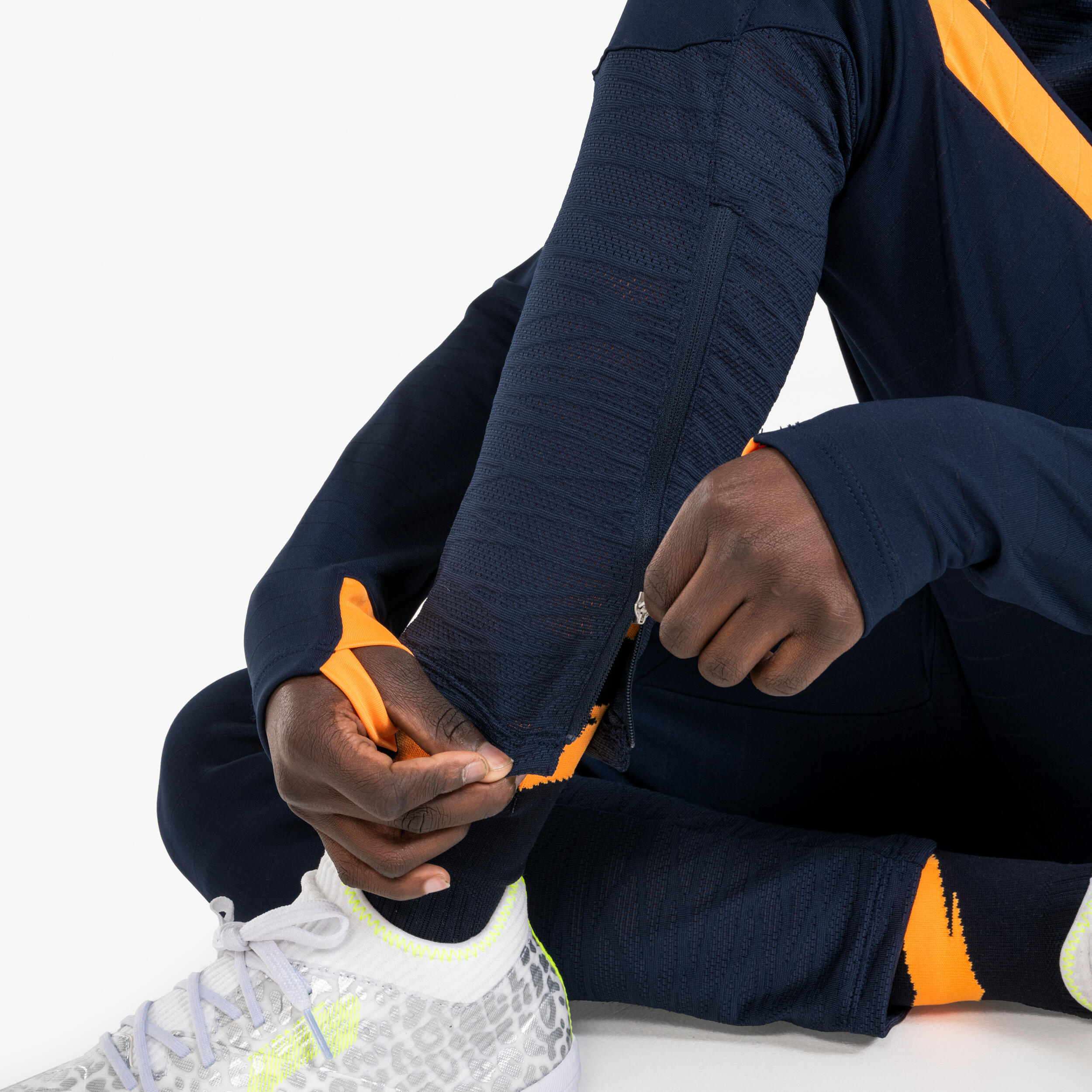 Pantalon de football clr junior orange et marine 5/13