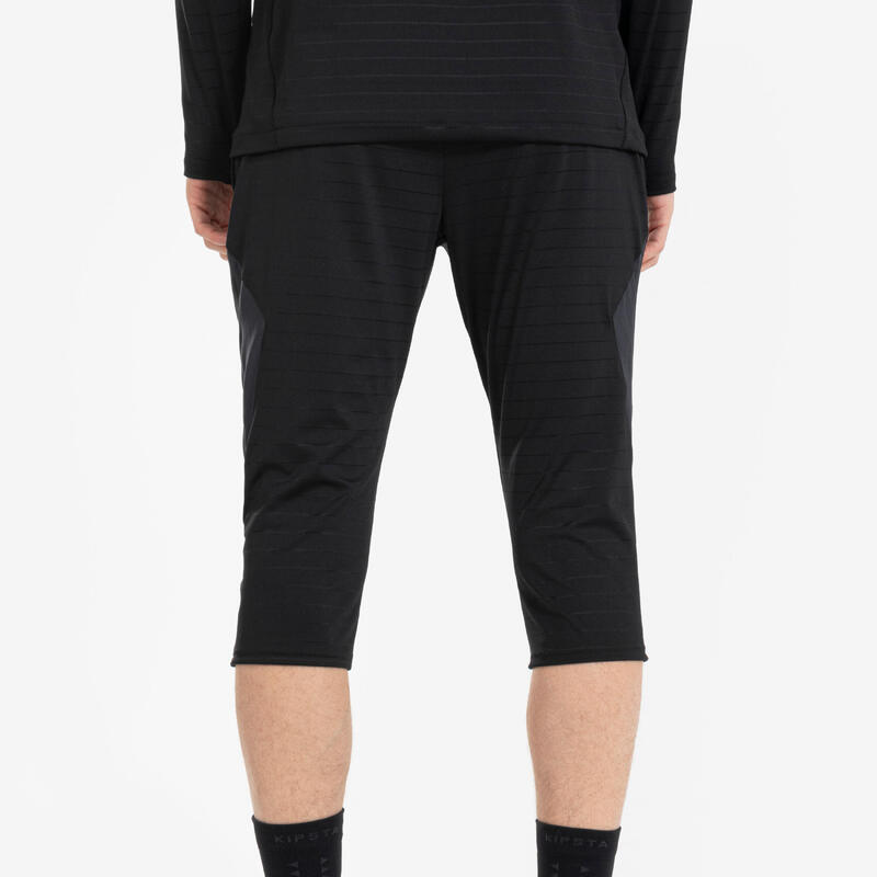 Pantalon de trening 3/4 Fotbal CLR negru Adulţi 