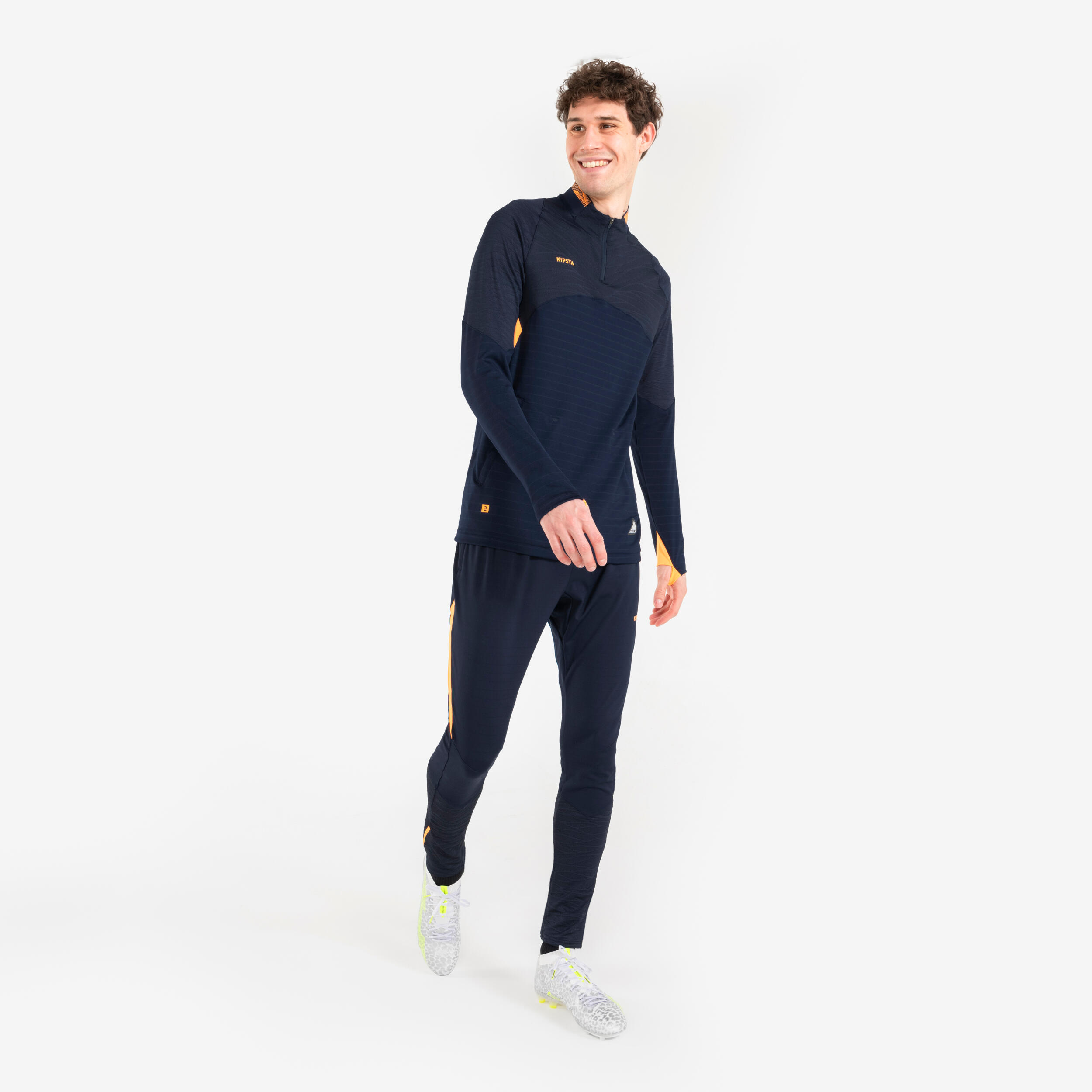 Pantaloncini calcio adulto CLR arancione-blu 2/9