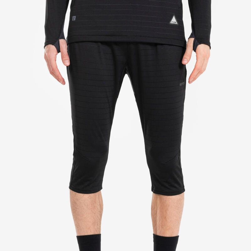 Pantalon de trening 3/4 Fotbal CLR negru Adulţi 