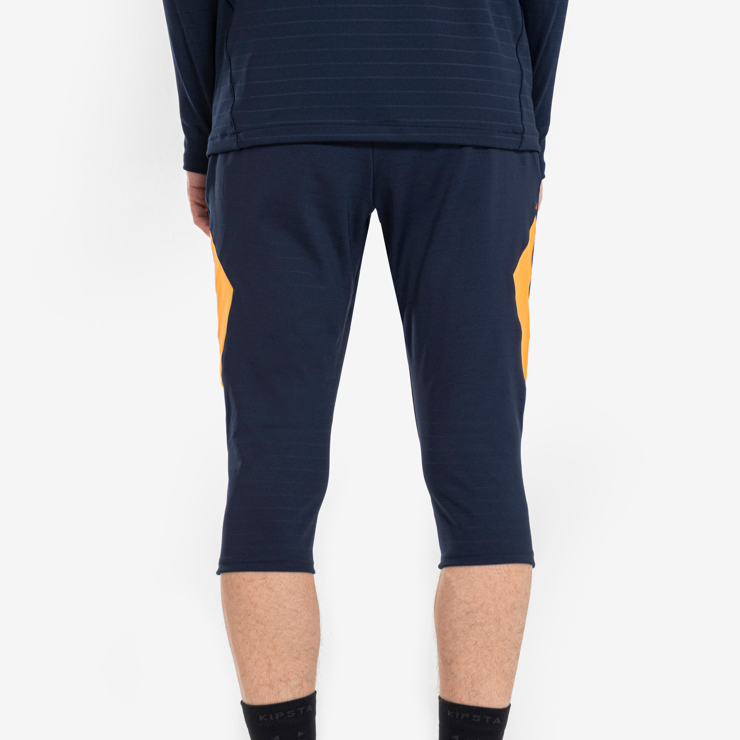 Pantalón de fútbol CLR 3/4 Marino y naranja 3/5