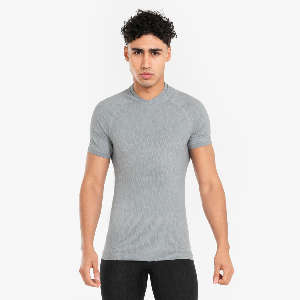 Damen/Herren Funktionsshirt Thermo kurzarm ‒ Keepdry grau