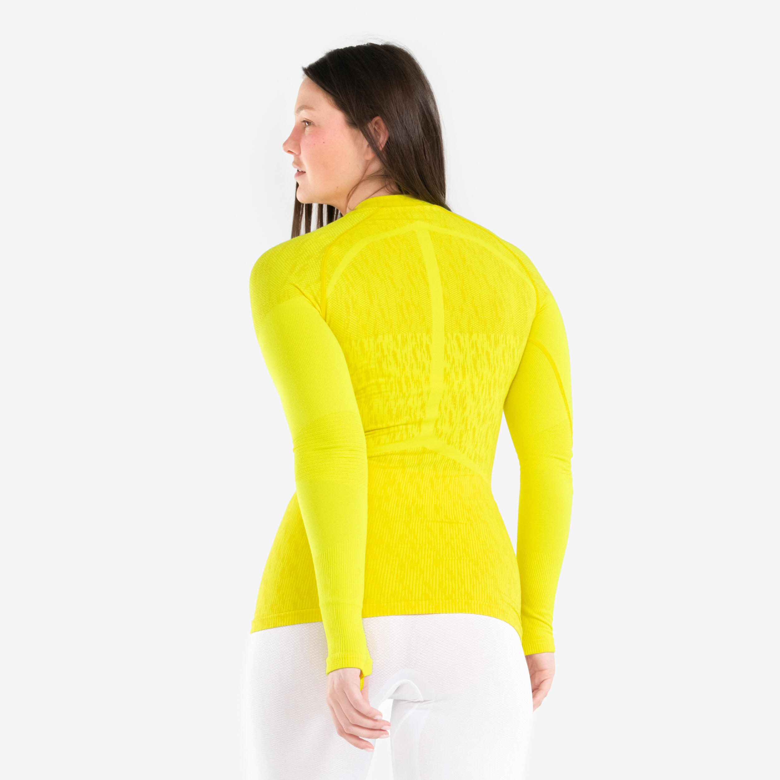 Sous-maillot de foot thermique sans-couture manches longues, Keepdry jaune flu 5/13
