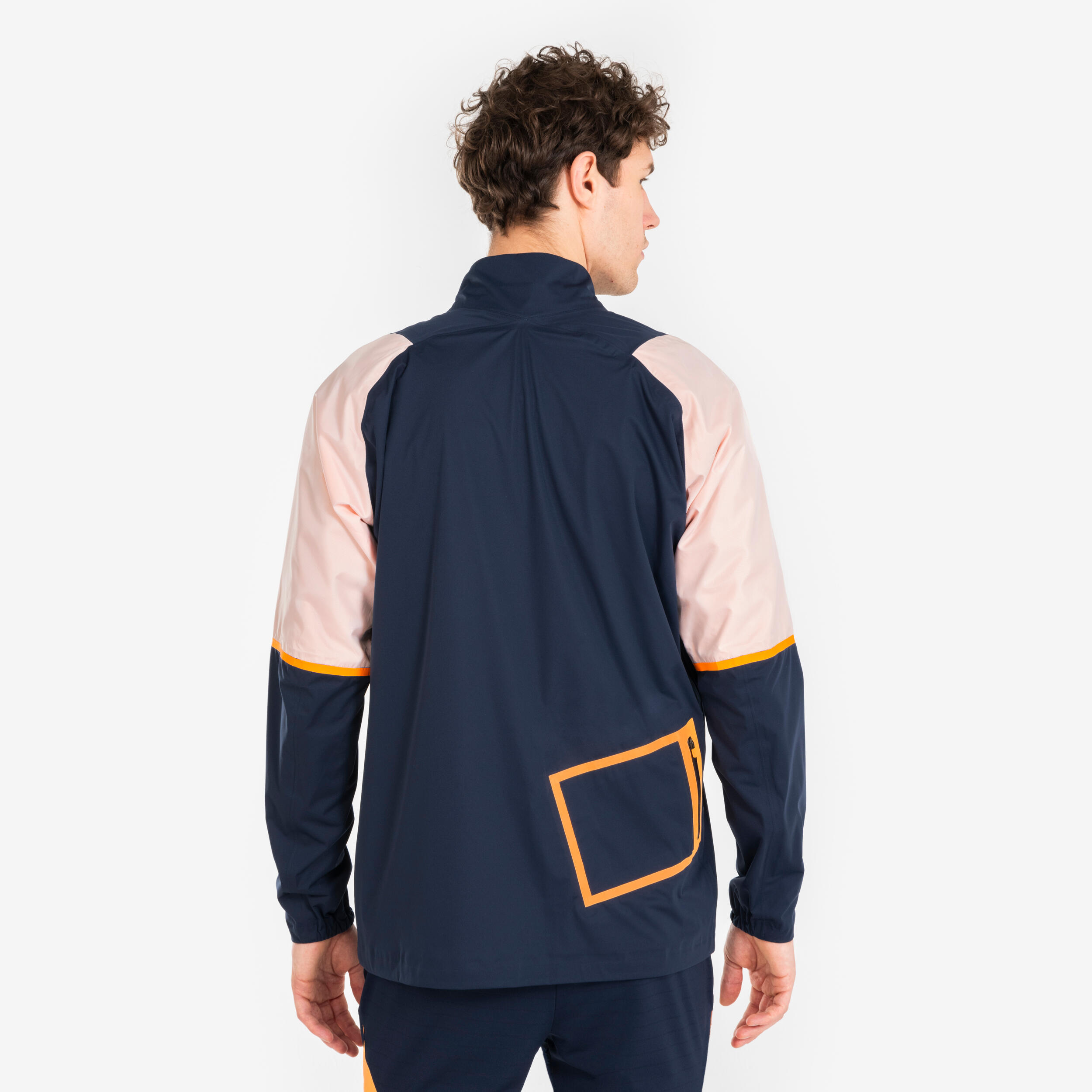 Adult clr raincoat navy and orange