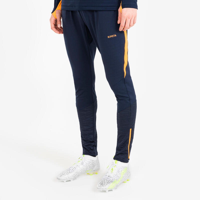 Pantalon de trening Fotbal CLR Bleumarin-Portocaliu Adulți 