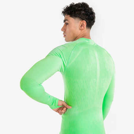 Adult Long-Sleeved Thermal Base Layer Top Keepdry - Crypto Green