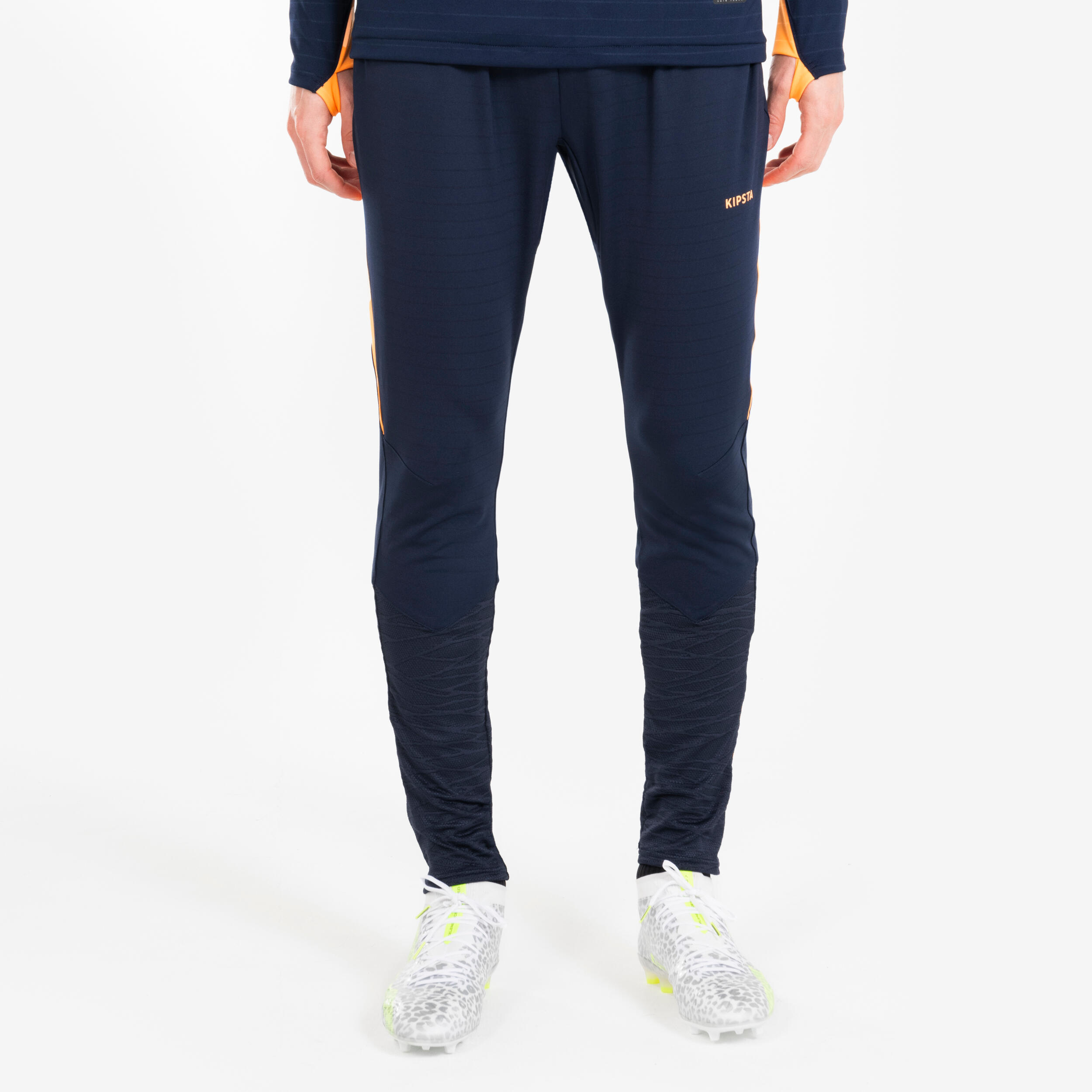 KIPSTA Futbalové nohavice CLR modro-oranžové S (W30 L33) · záber 6