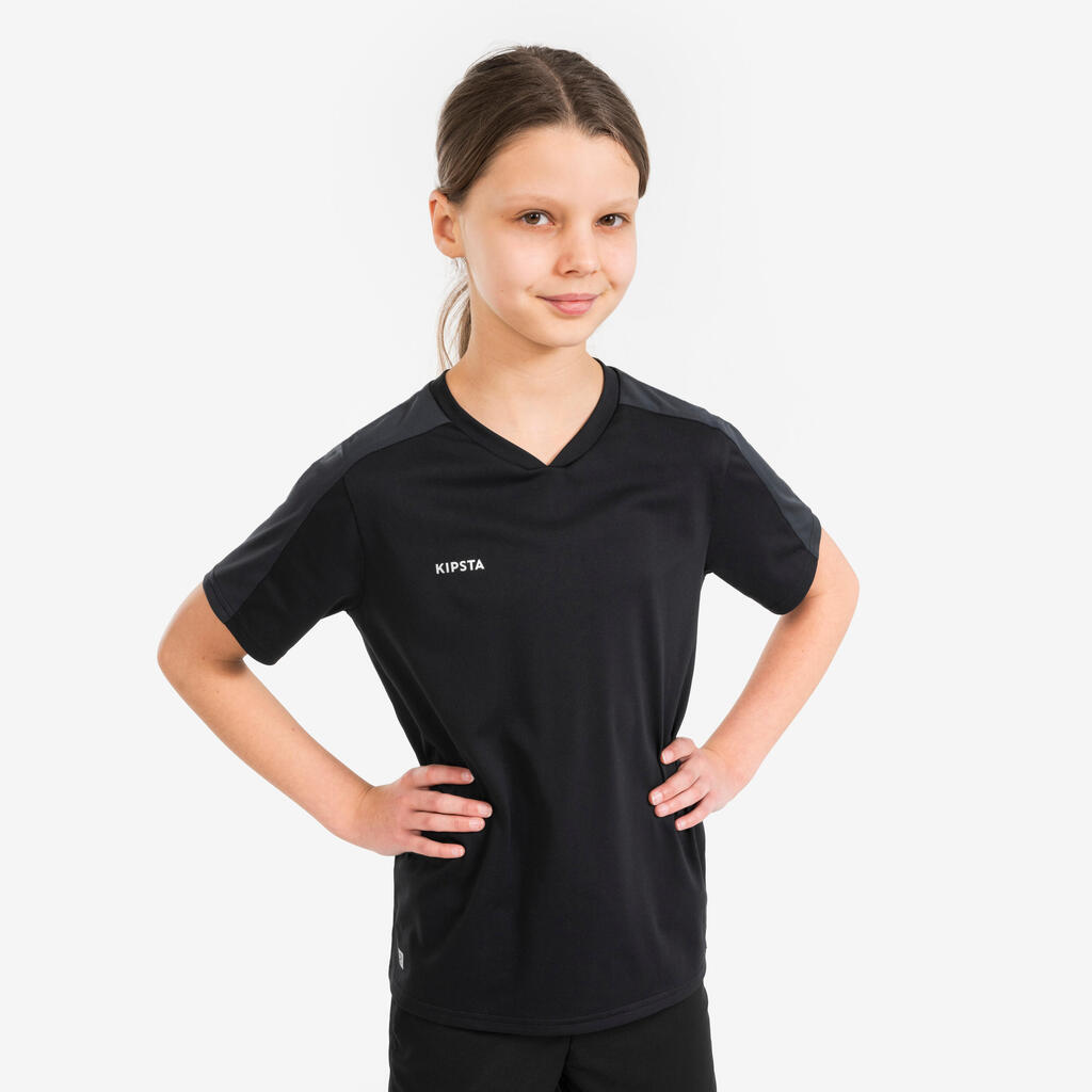 Maillot de Football enfant manches courtes ESSENTIEL Noir