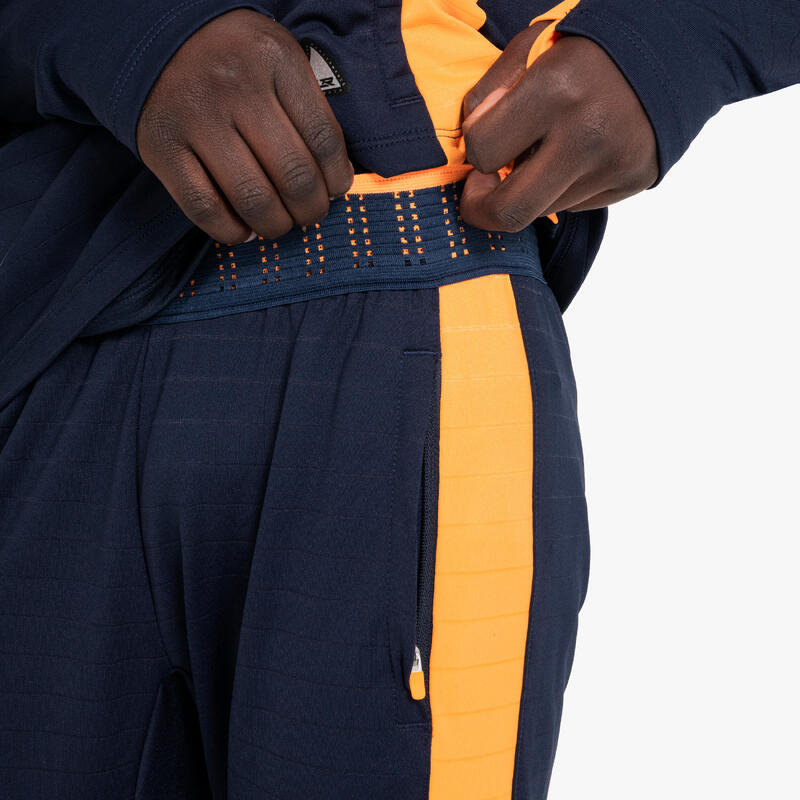 Pantalon de trening Fotbal CLR Bleumarin-Portocaliu Copii 