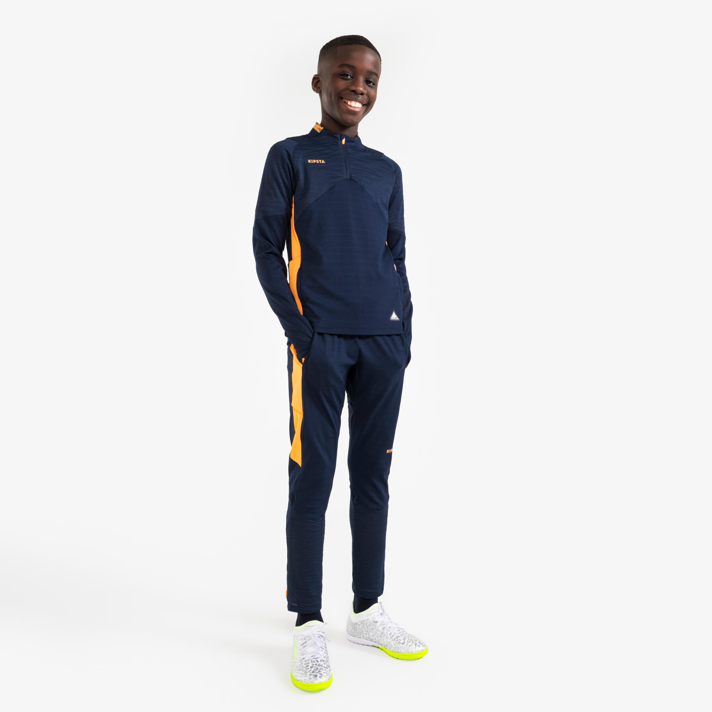 Pantalon de football clr junior orange et marine 3/13
