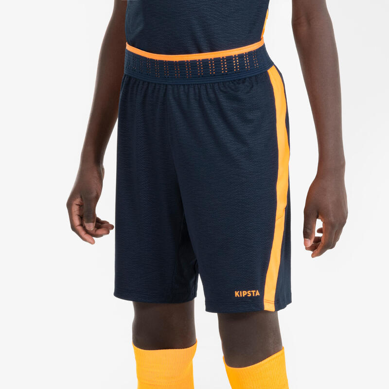 Kinder Fussball Shorts - CLR marineblau/orange