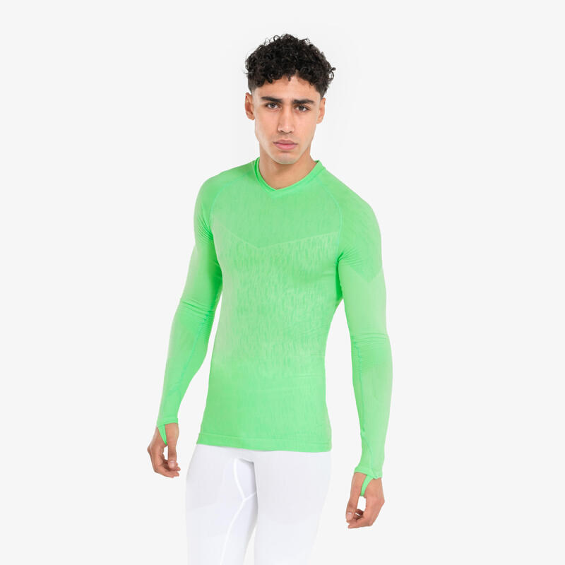 Ropa interior térmica cuello alto manga larga adulto verde cripto keepdry