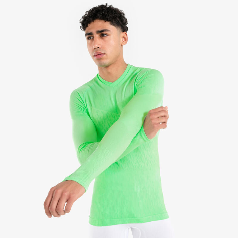 Bluză termică Fotbal Keepdry Verde cripto Adulți 