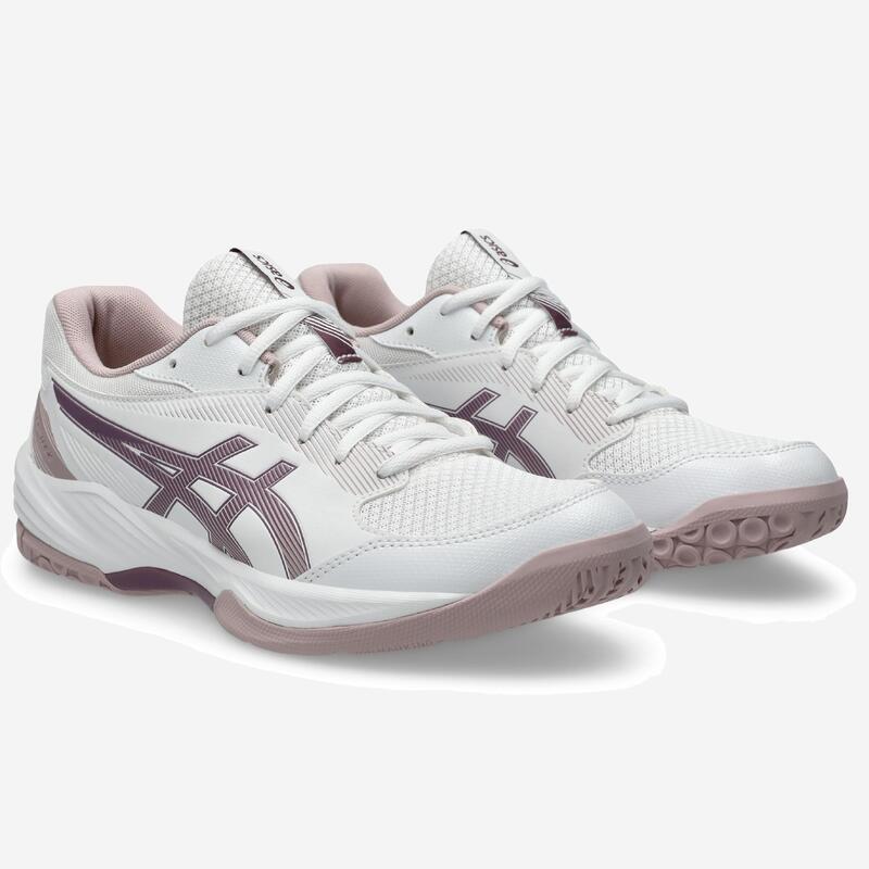 Chaussures de handball adulte - asics gel task 4 blanc / rose