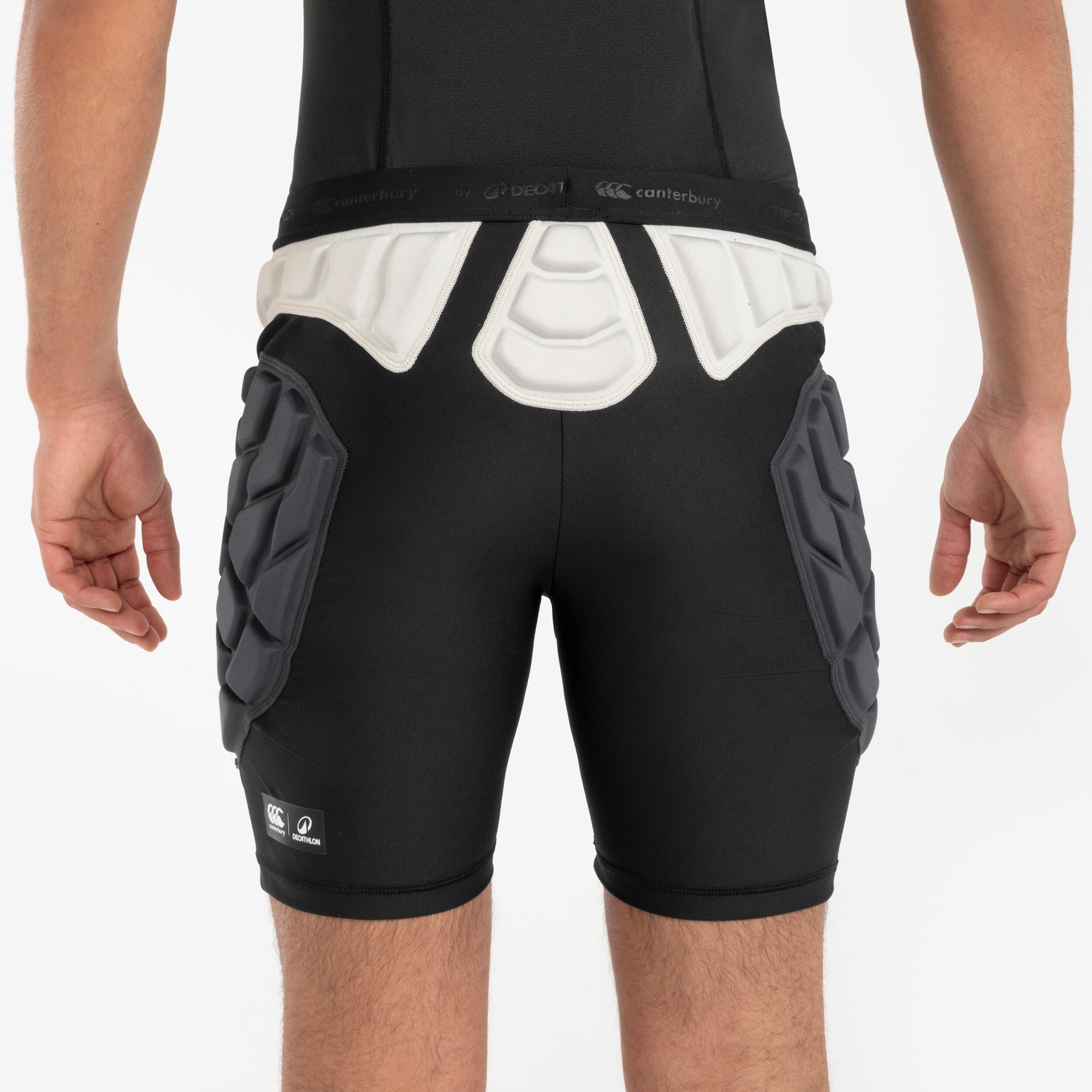 Damen/Herren Rugby Protektor Shorts - R500 Decathlon Canterbury schwarz 2/8