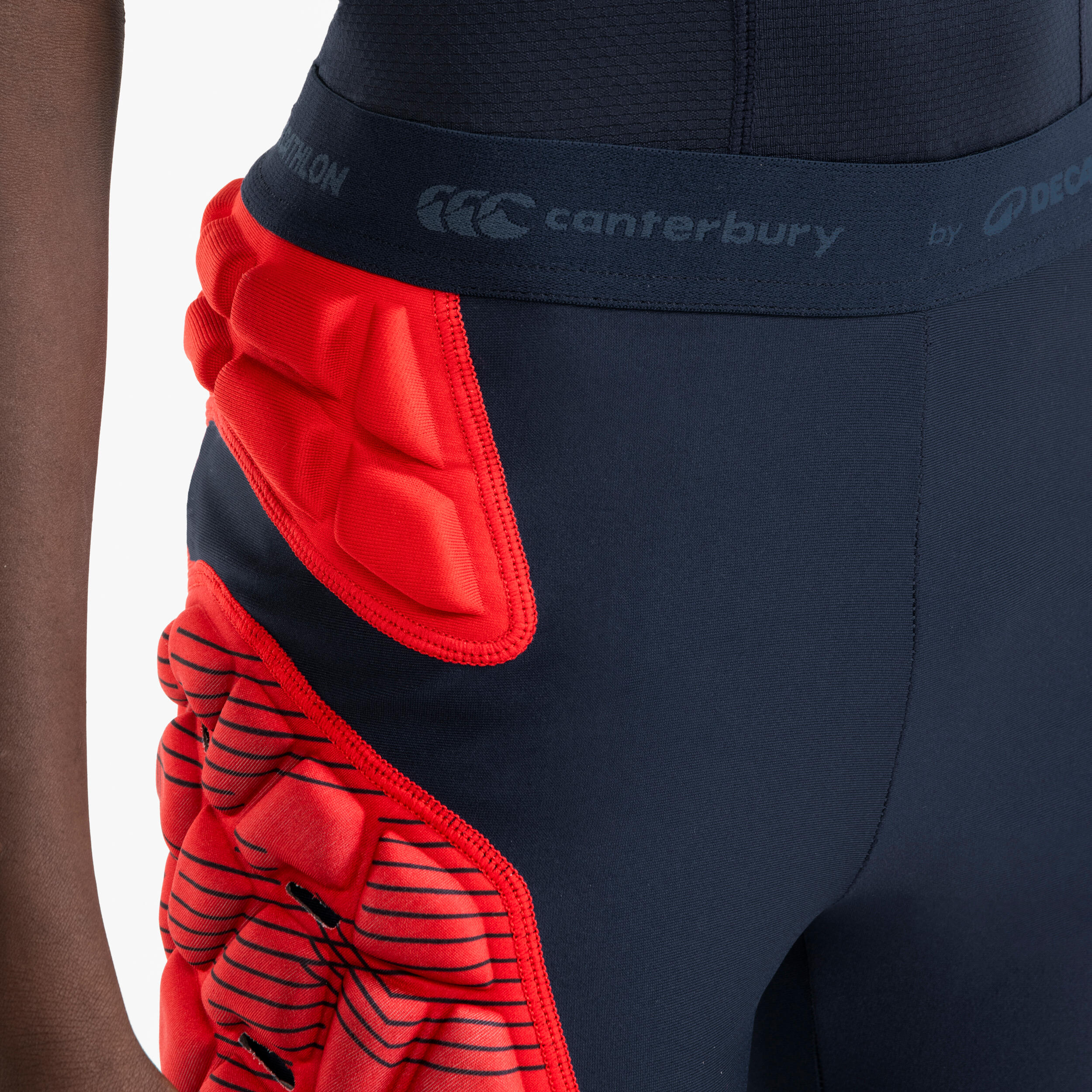 Kinder Rugby Protektor Shorts - R500 DECATHLON Canterbury blau 5/6