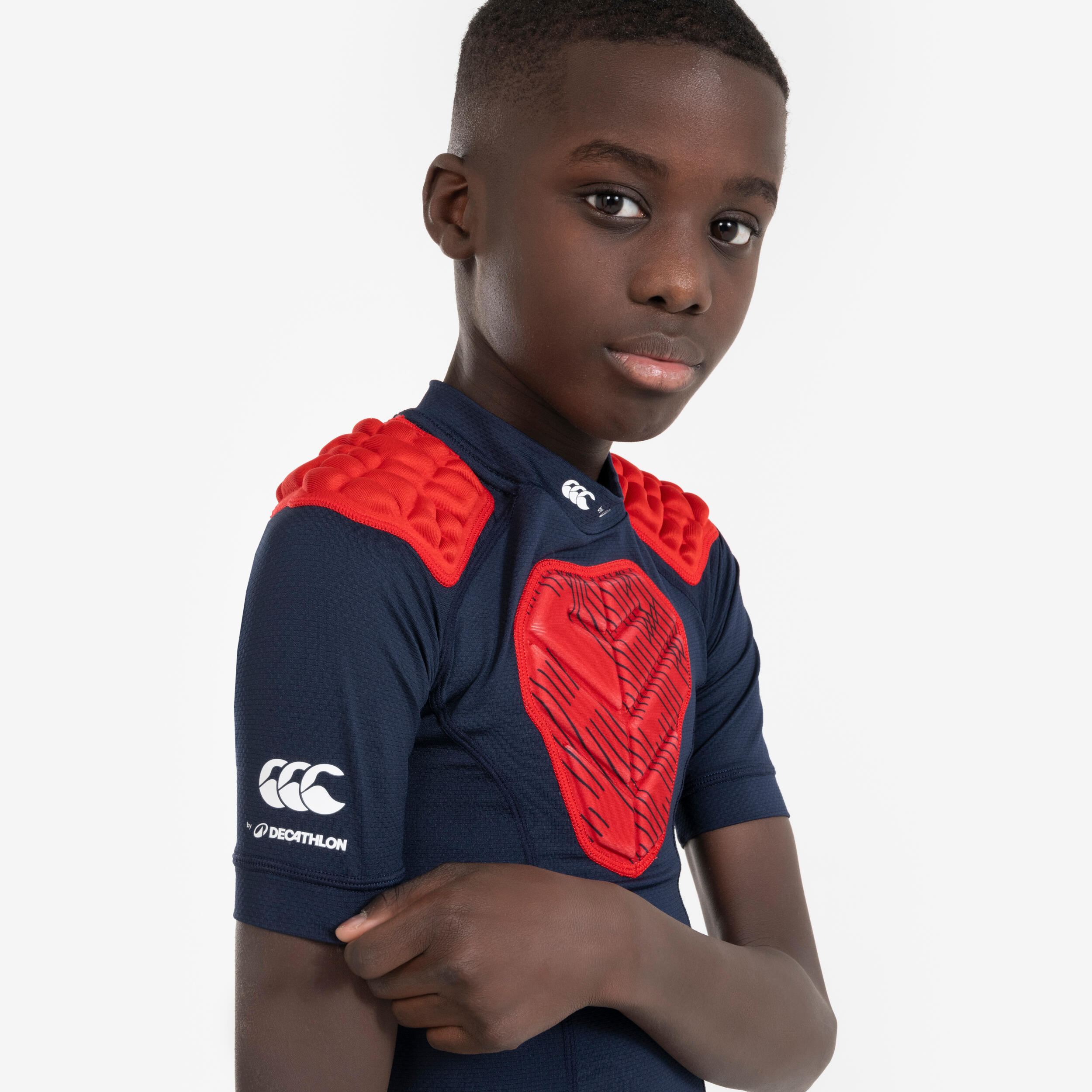 Kids' Rugby Shoulder Pad R500 Blue Decathlon