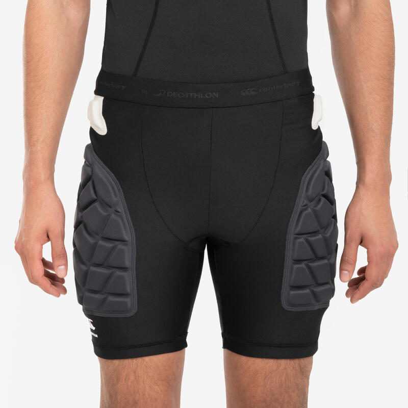 Damen/Herren Rugby Protektor Shorts - R500 DECATHLON Canterbury schwarz