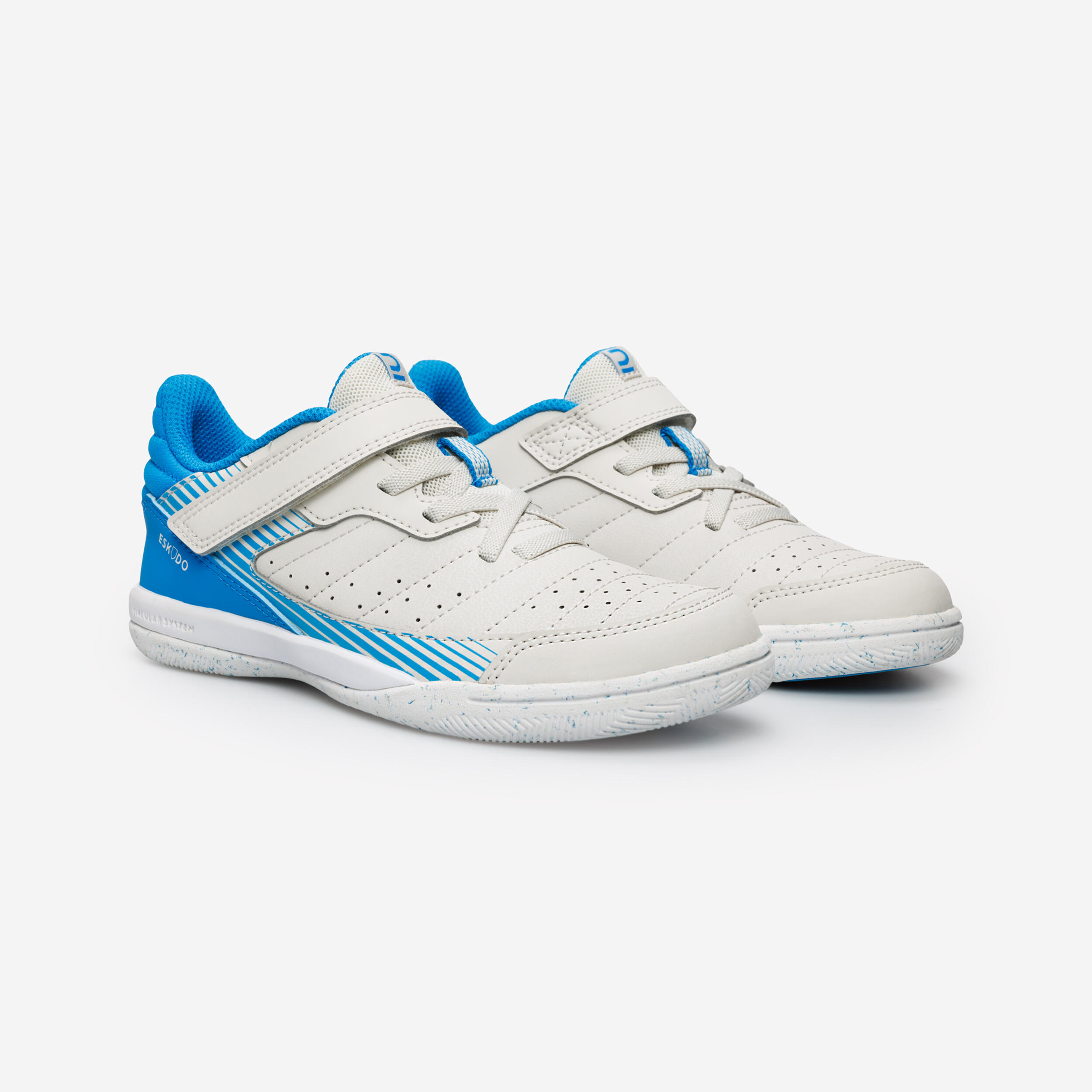 Chaussures de Futsal ESKUDO 500 KD beige bleu 3/6