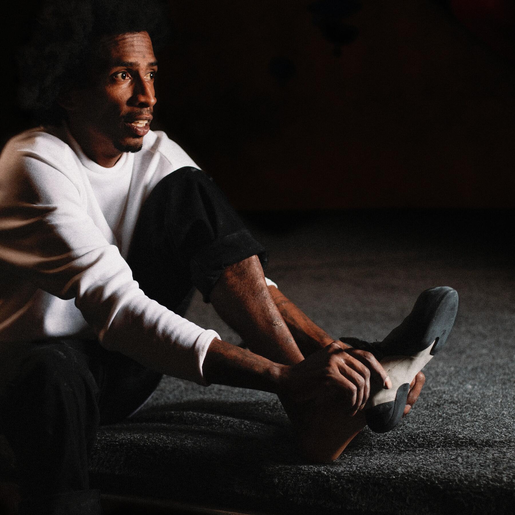 Simond climbing shoes with Michael Mawem