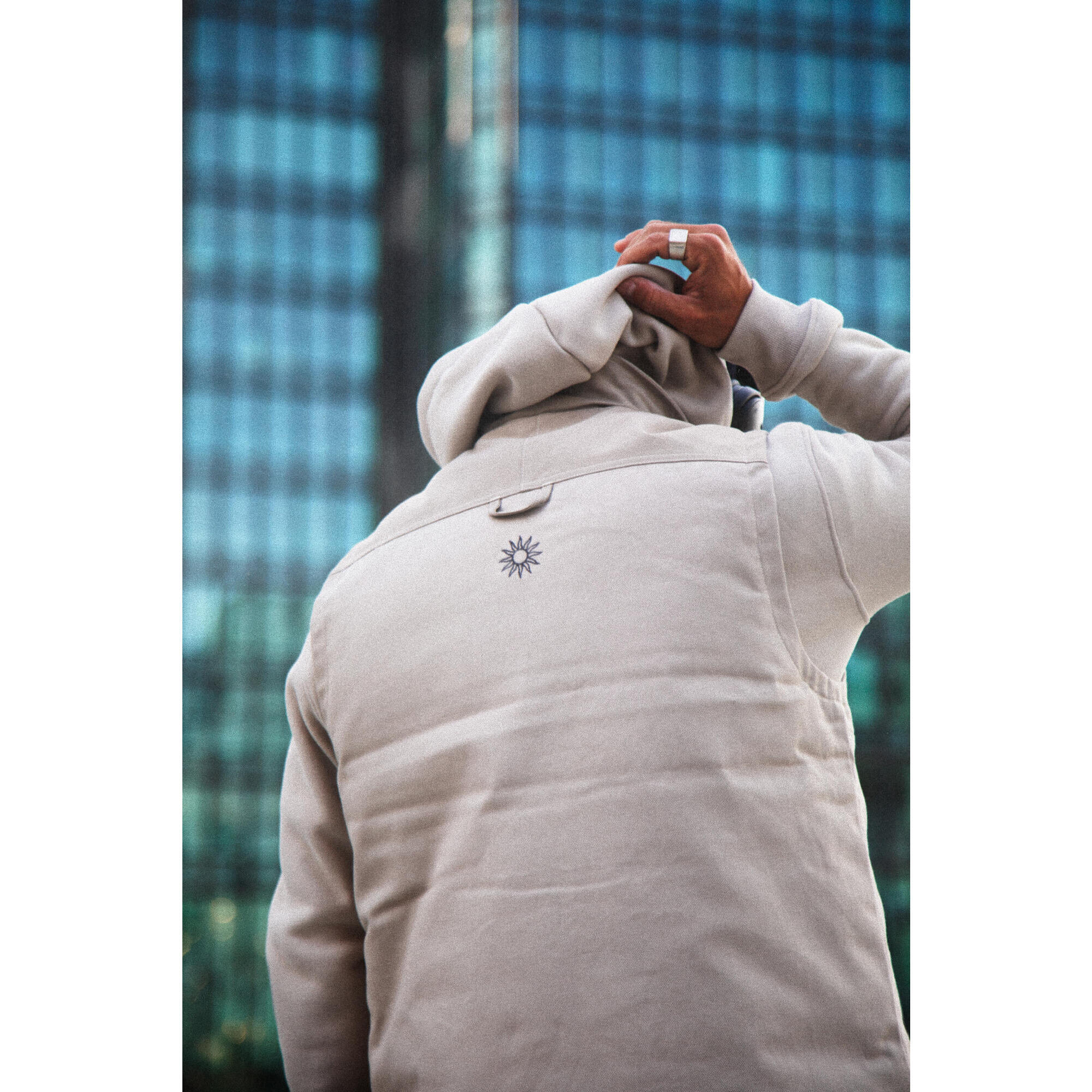 GILET MULTITASCHE FIRMATO SKATEBOARD BEIGE E GRIGIO COLLEZIONE DAMESTOY