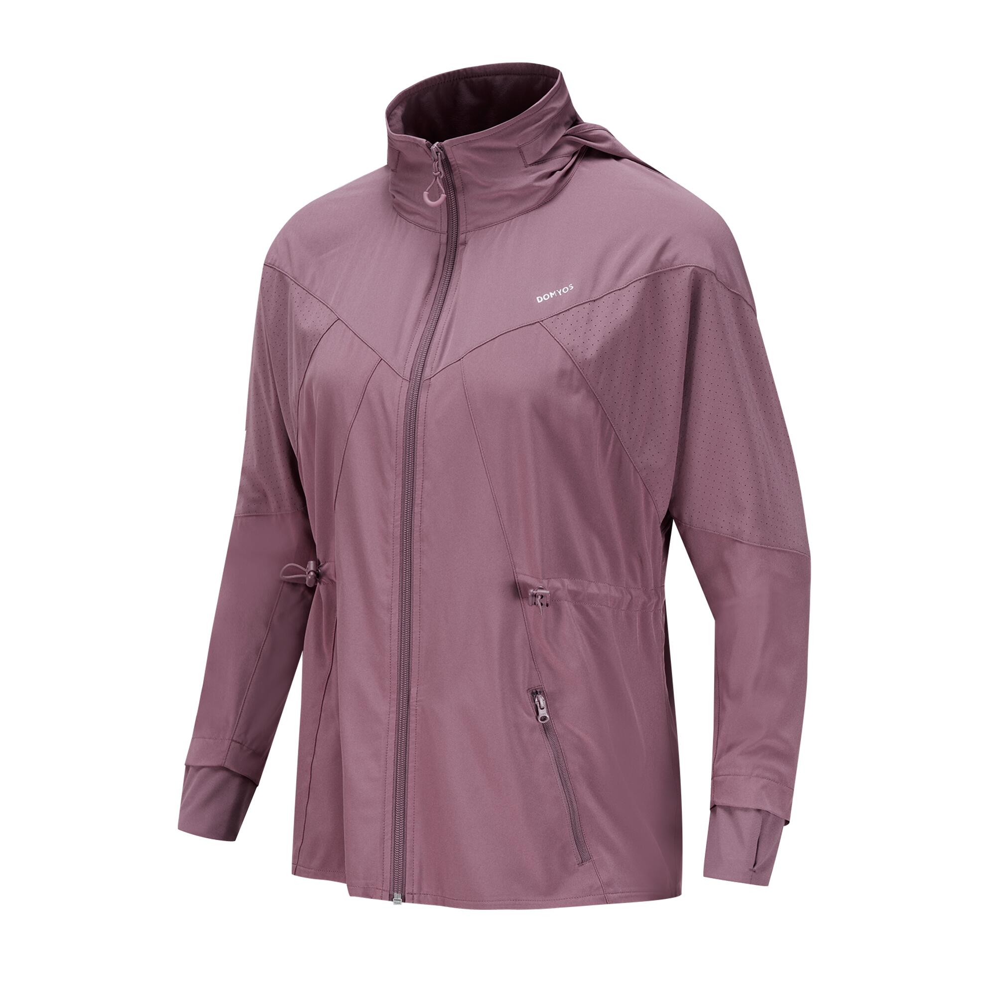 Women's Loose Hooded Fitness Sports Jacket - Old Purple