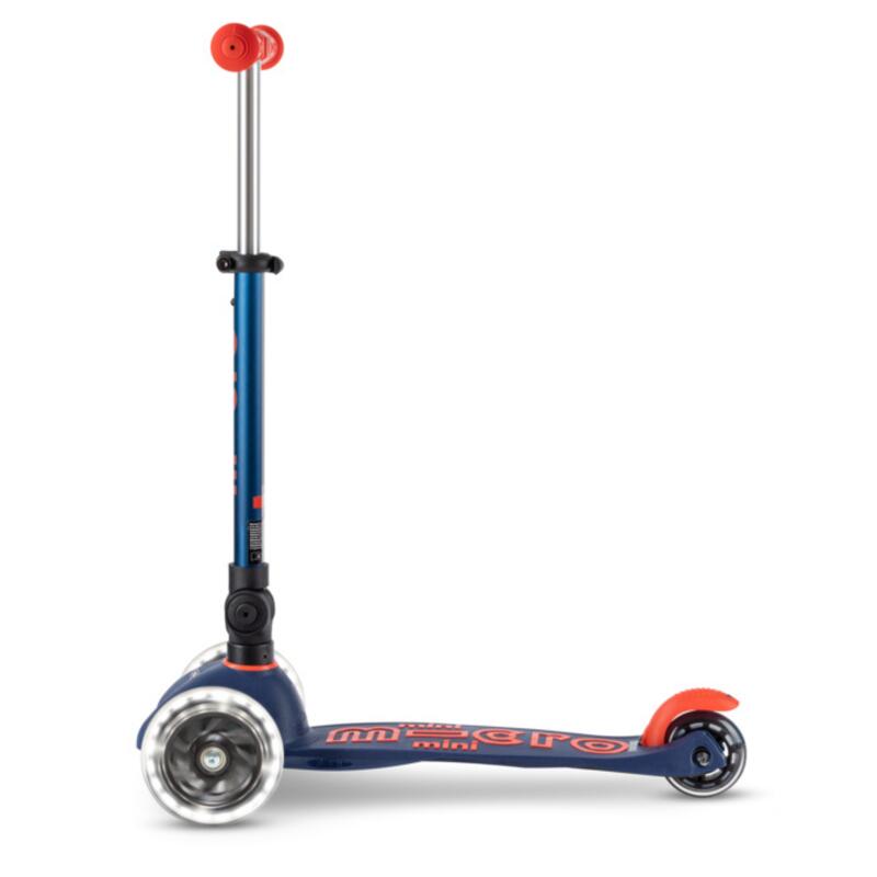 Scooter Tretroller Kinder - Mini Micro Delux faltbar Led blau 