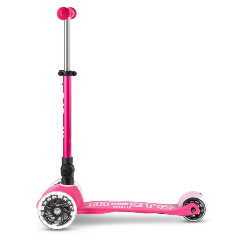 Scooter Tretroller Kinder - Mini Micro Delux faltbar Led rosa 