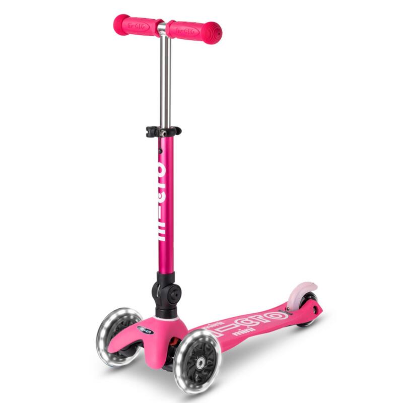 Scooter Tretroller Kinder - Mini Micro Delux faltbar Led rosa 