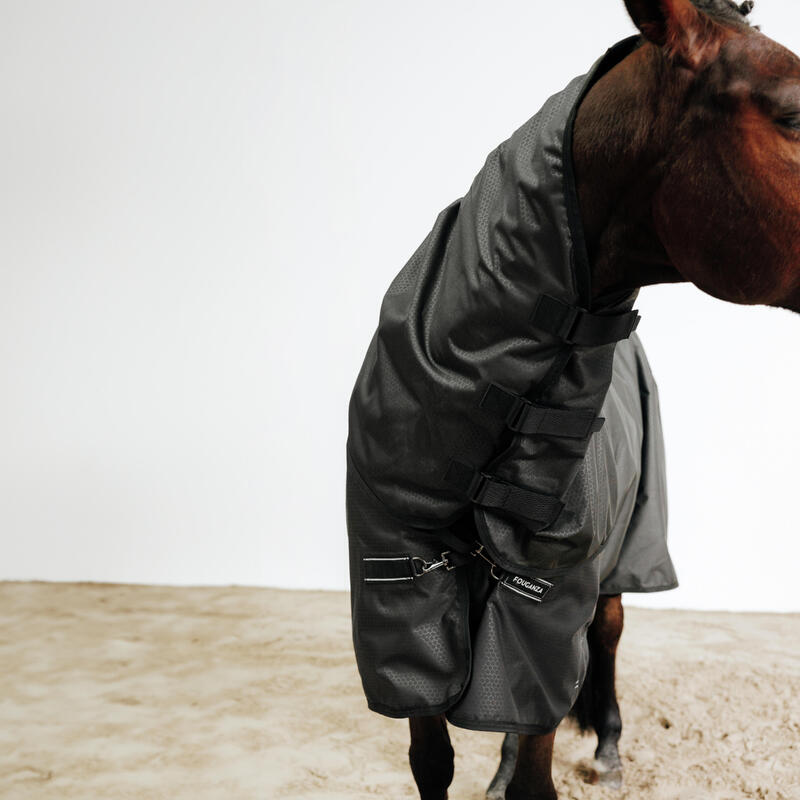 Couvre cou équitation imperméable Cheval 0 gramme - Allweather light noir