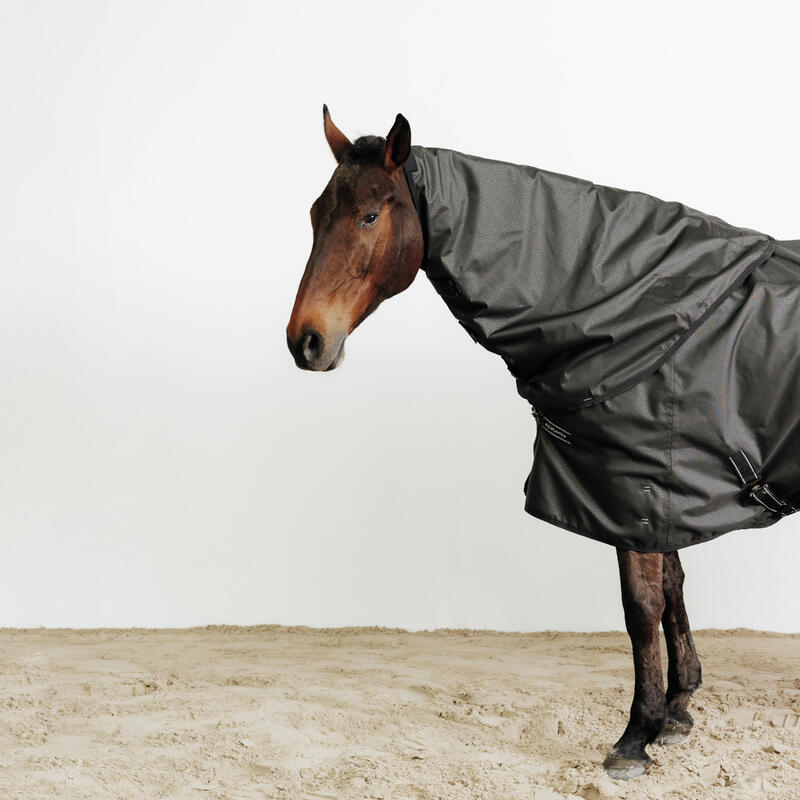 Couvre cou équitation imperméable Cheval - Allweather light noir