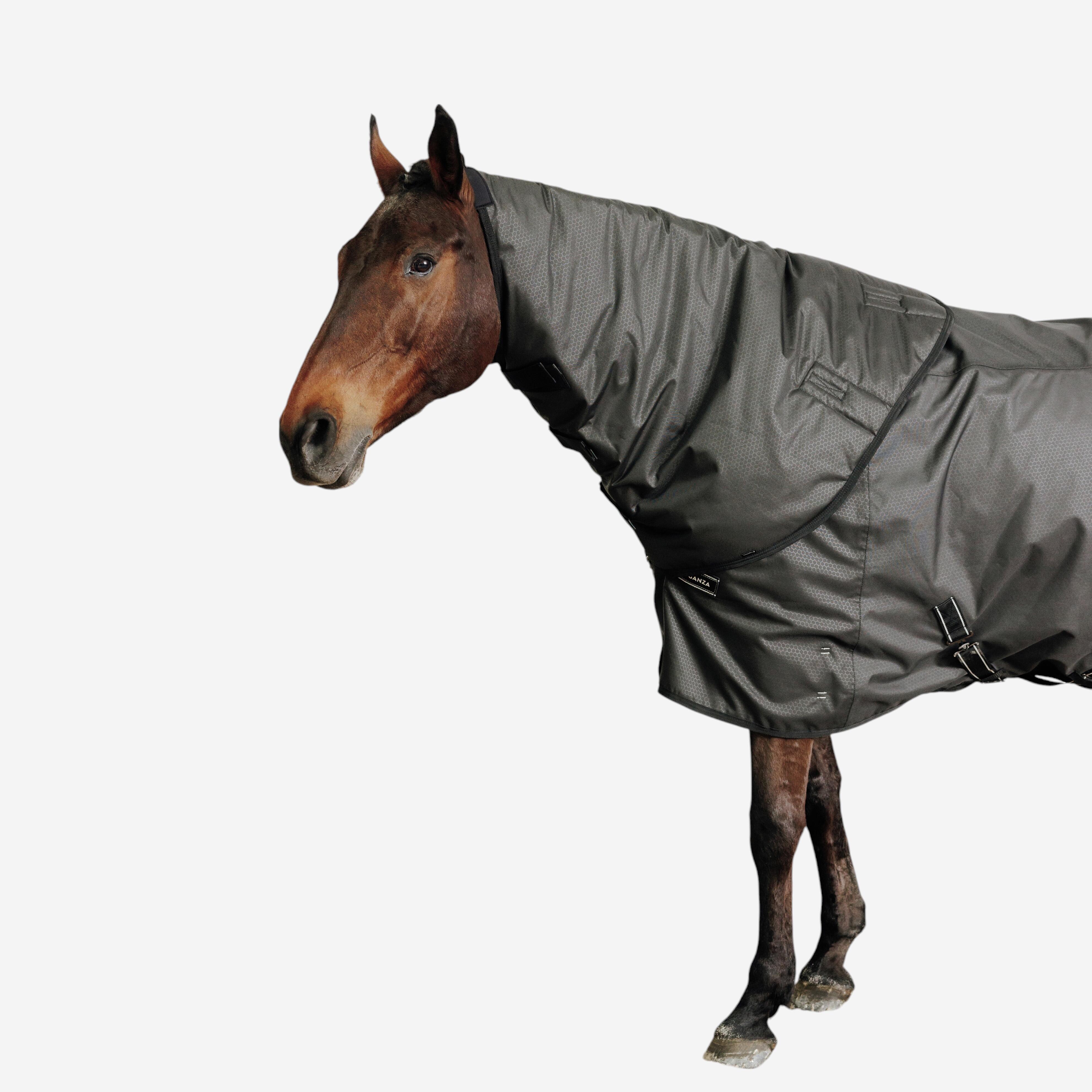 Cobre-pescoço impermeável de equitação cavalo allweather 200 gramas preto