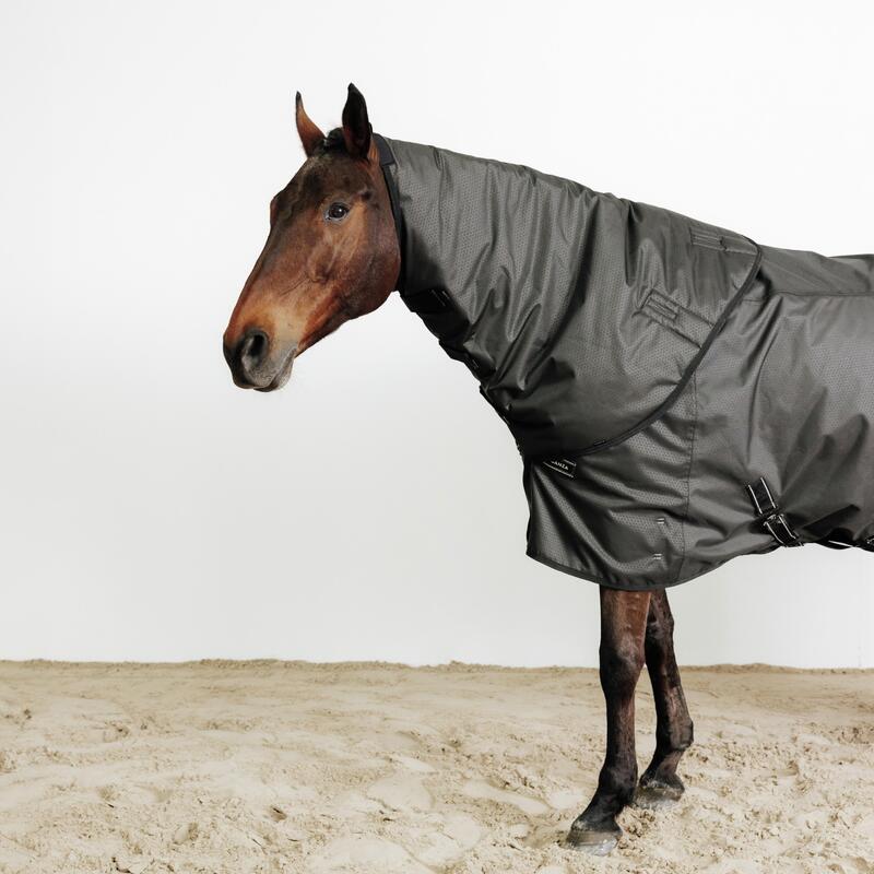 Couvre cou équitation imperméable Cheval - ALLWEATHER 200 noir