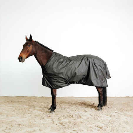 Črno vodoodporno pokrivalo za konje in ponije ALLWEATHER 