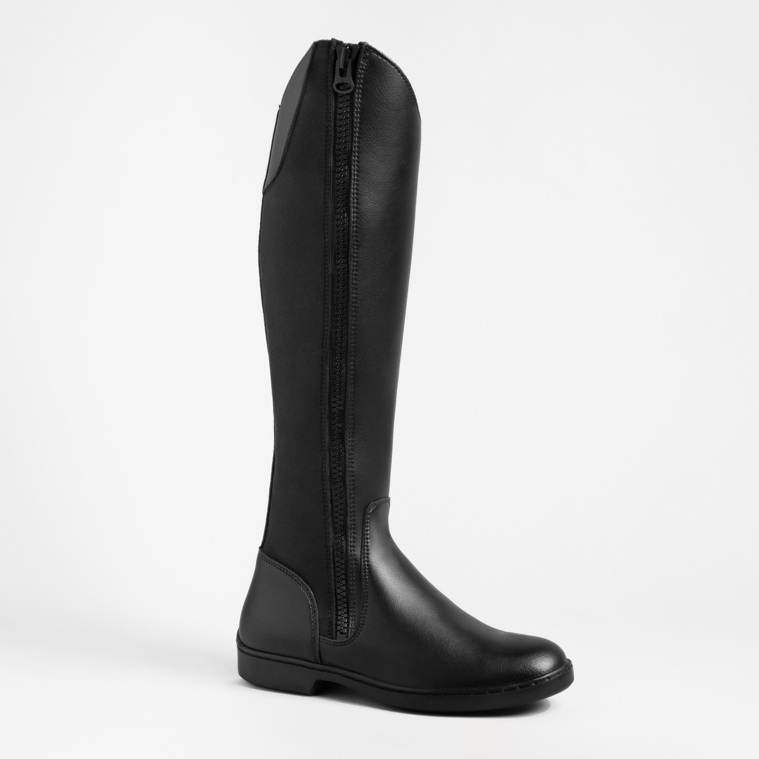 Adult 500 black synthetic riding boots