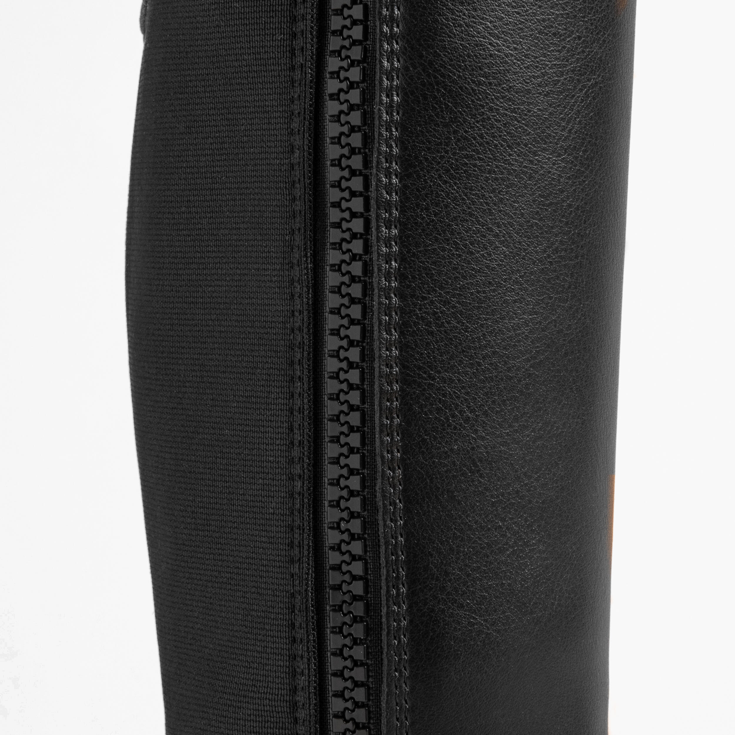 Adult Synthetic Horse Riding Long Boots 500 - Black