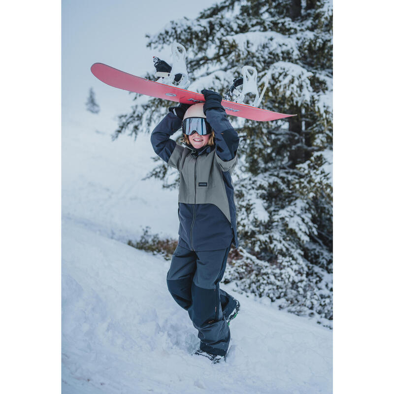 VESTE DE SNOWBOARD GARÇON LONGUE ET TRÈS RÉSISTANTE - SNB 500 - KAKI